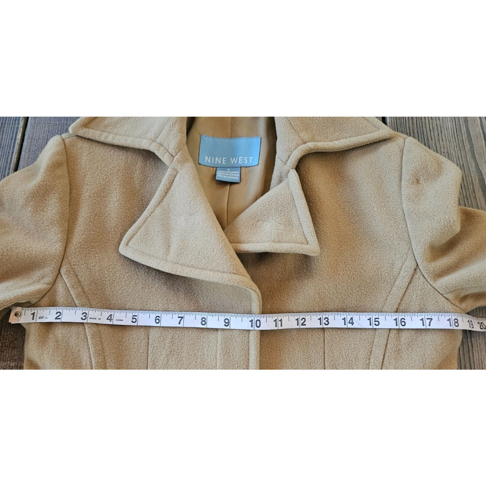 Nine West Camel Brown Wool Blend Pea Coat - Picture 14 of 16